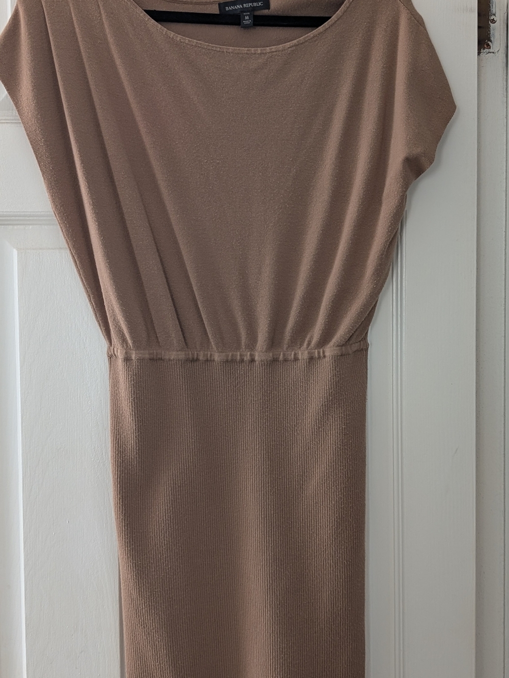 Banana Republic Taupe Knit Waist-Defined Women's Dress